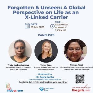 The banner image of the Global Perspective On Life as a X-Linked Carrier Panelists.