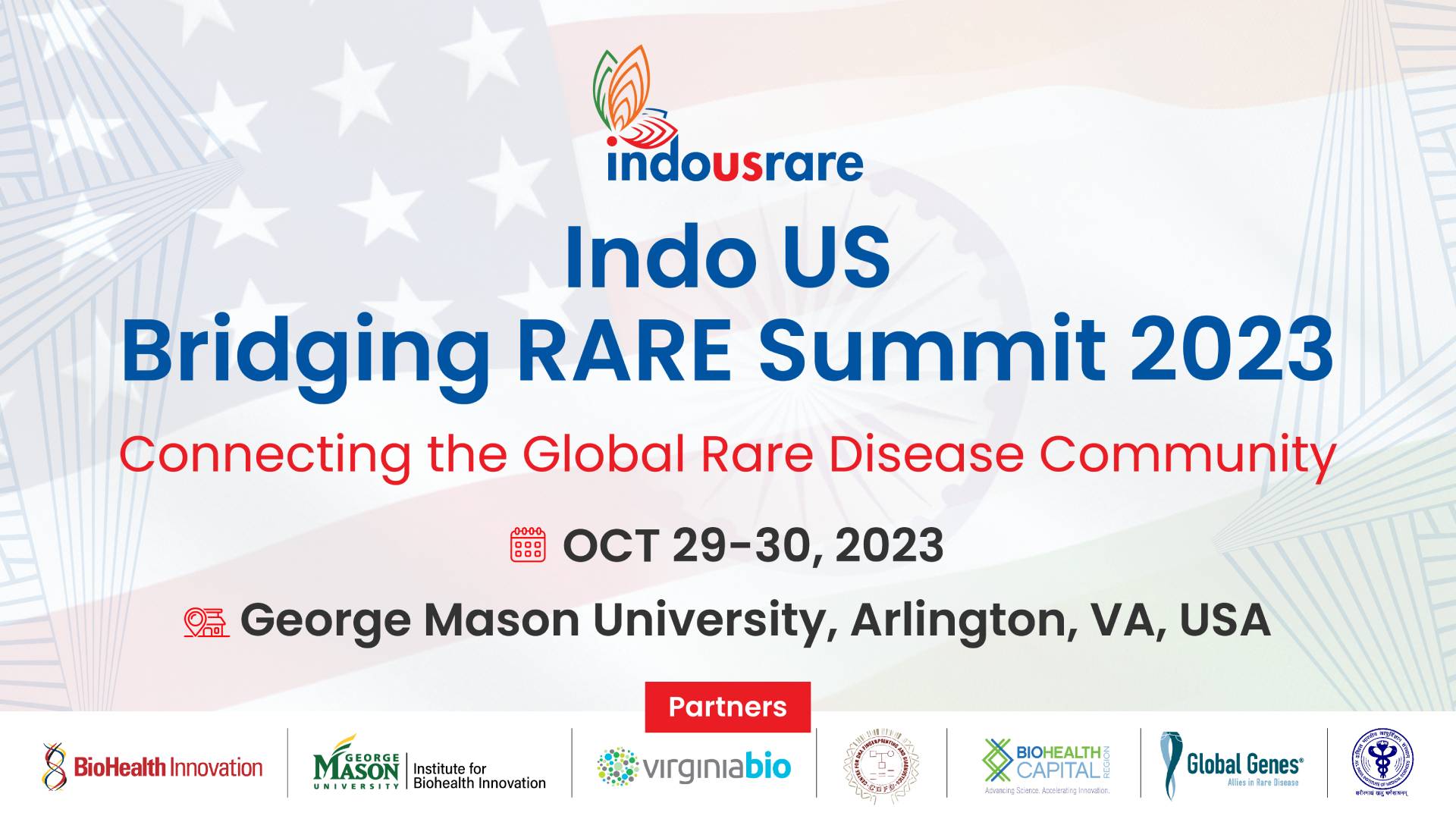The banner of the Indo US Bridging RARE Summit 2023 on October 29 – 30, 2023.